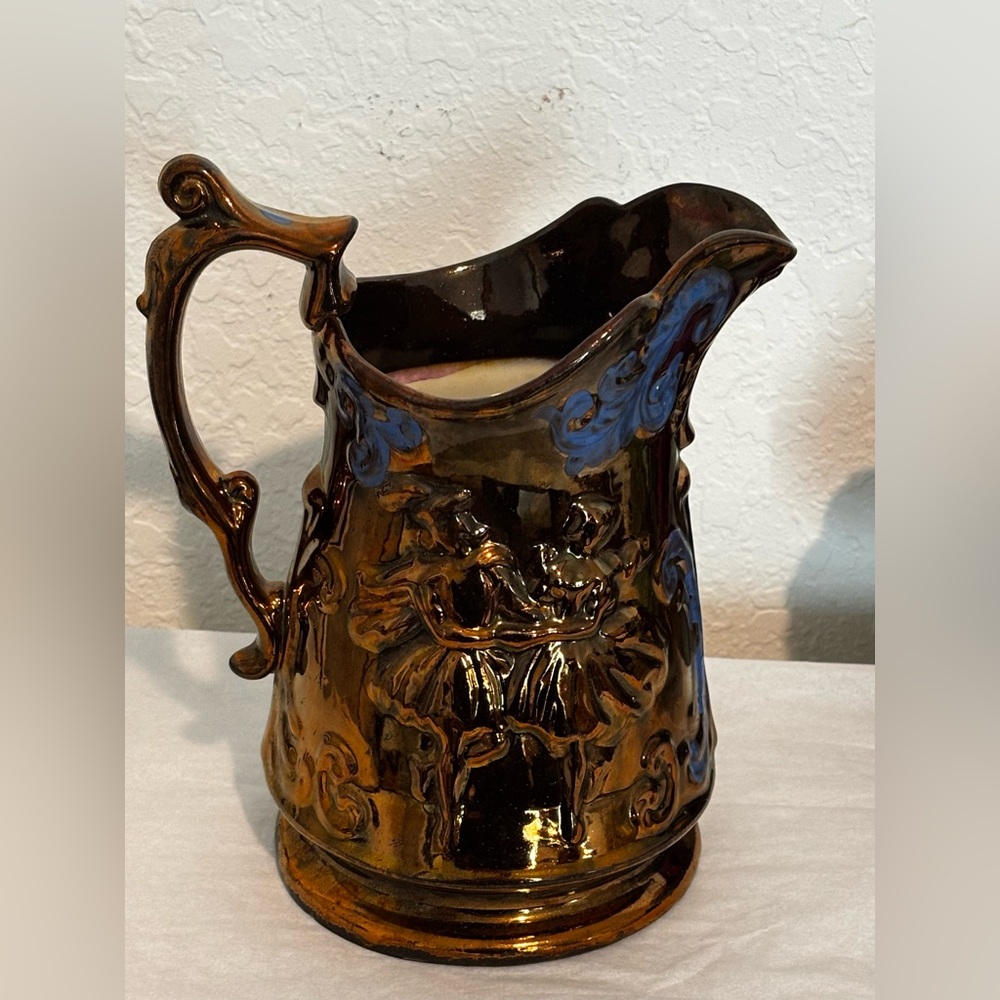 Antique English Gold Luster Pitcher